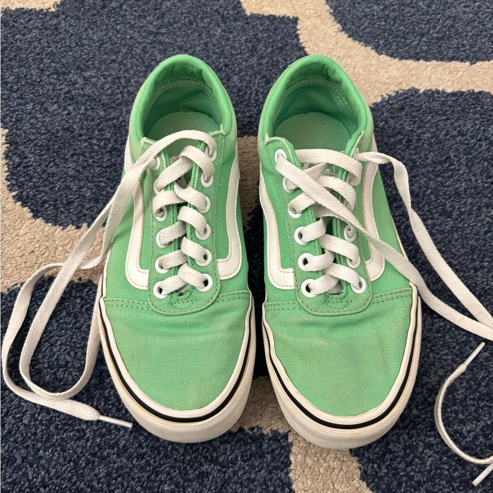 Green and White Sneakers